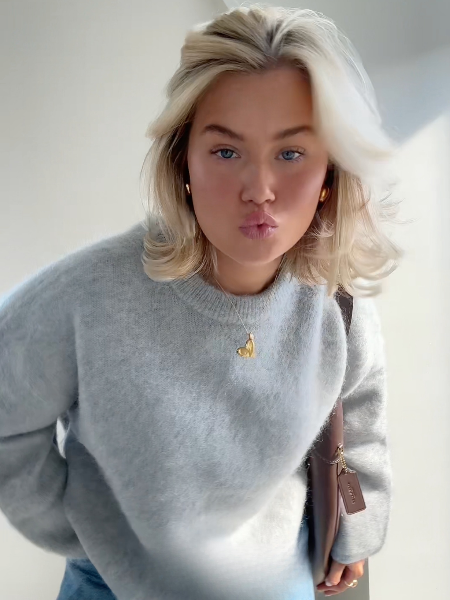 Casual damestrui met ronde hals voor een moderne look