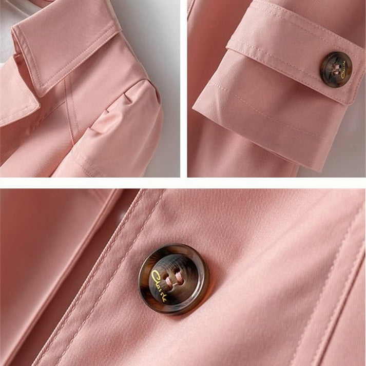 Elegante lichte dames trenchcoat met verstelbare riem