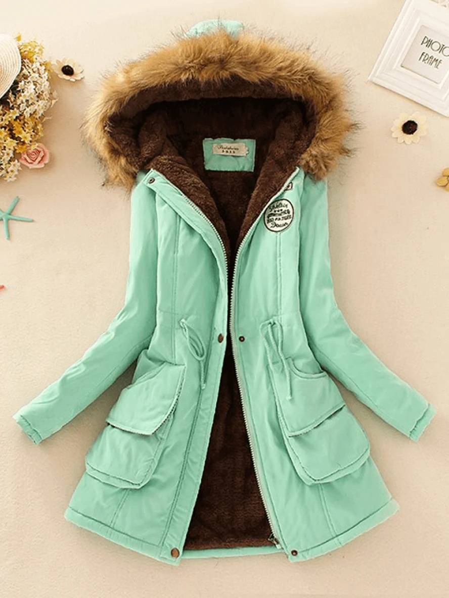 Stijlvolle dames parka in mid-lengte met rits