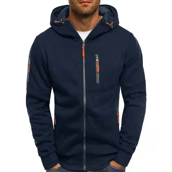 Moderne herenjas met hoge kraag en rits