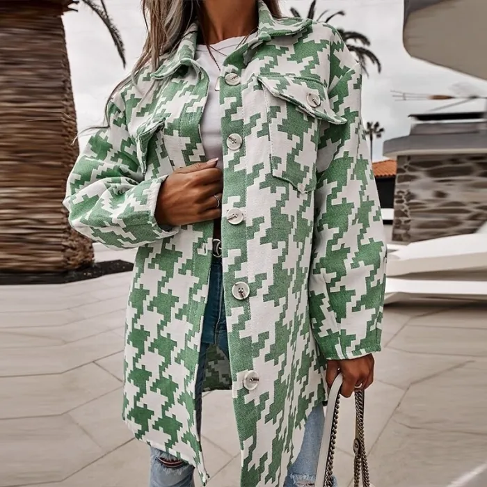 Casual Dames Trenchcoat met Lange Mouwen en Trendy Ontwerp