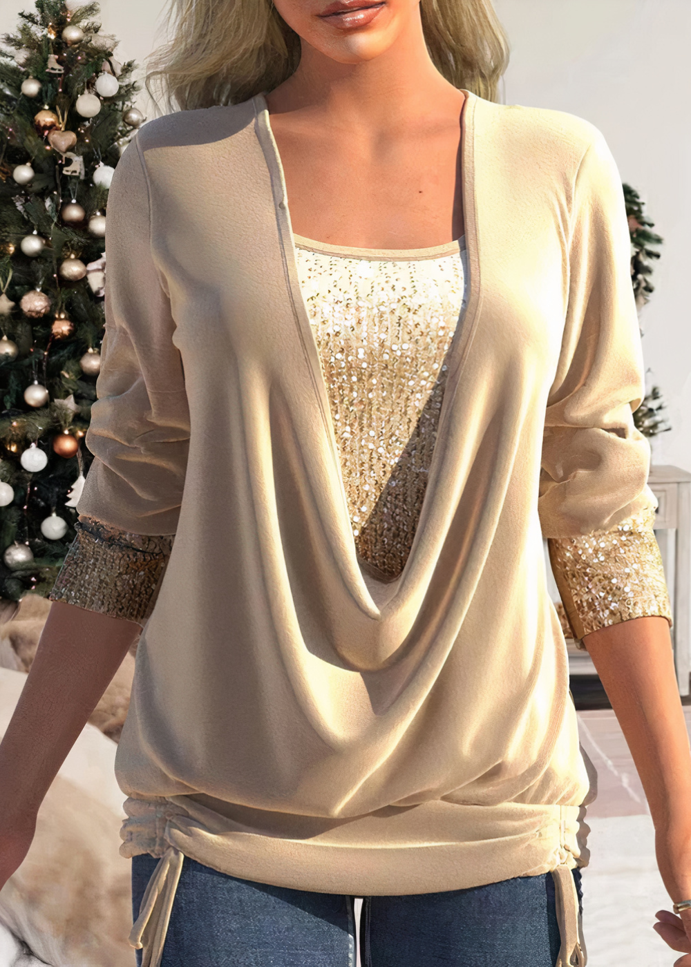 Stijlvolle glitterblouse voor dames – Ideaal voor feestelijke gelegenheden