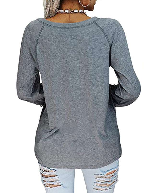 Elegant avond-T-shirt met V-hals en uniek borduurwerk