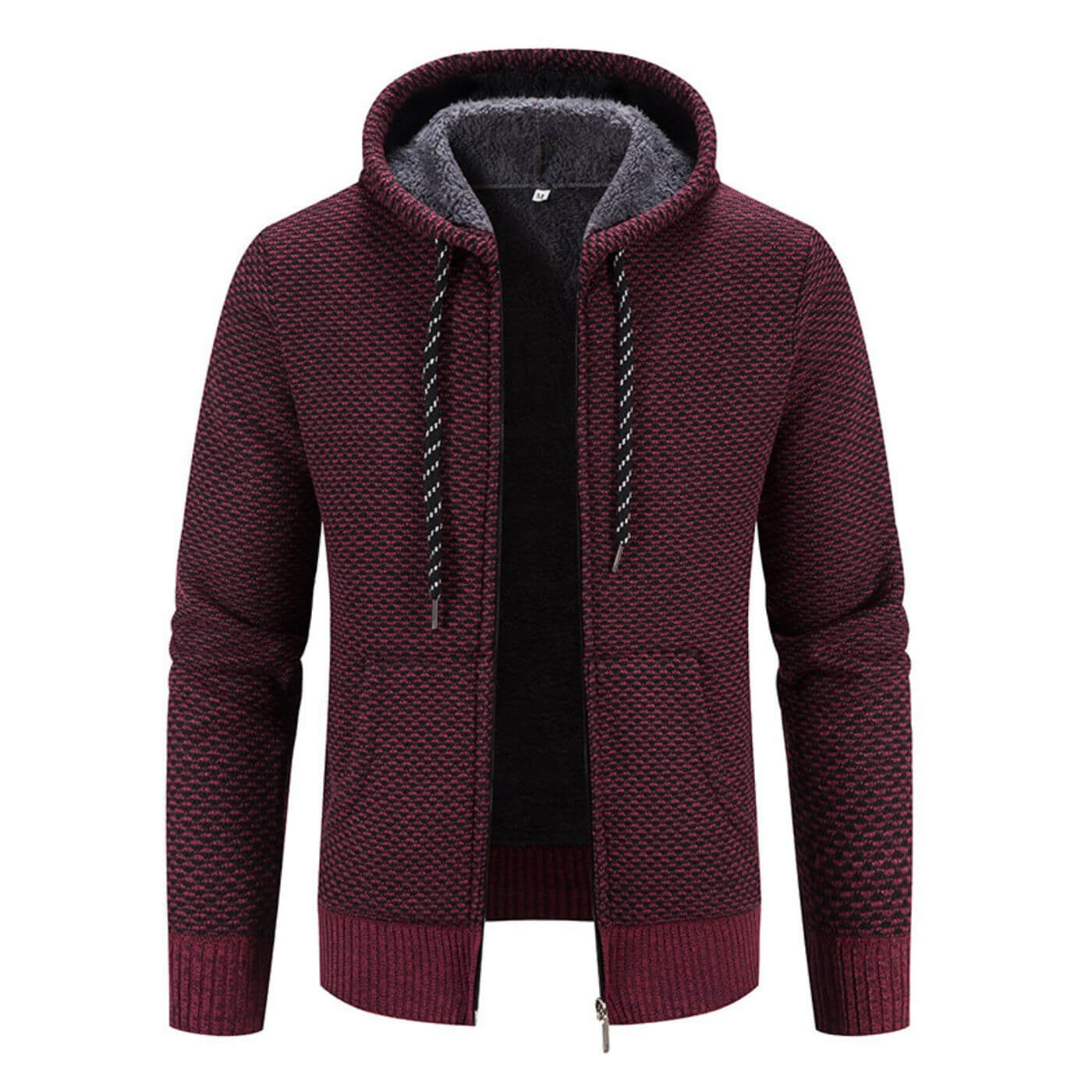 Warme heren winterjas met praktische capuchon