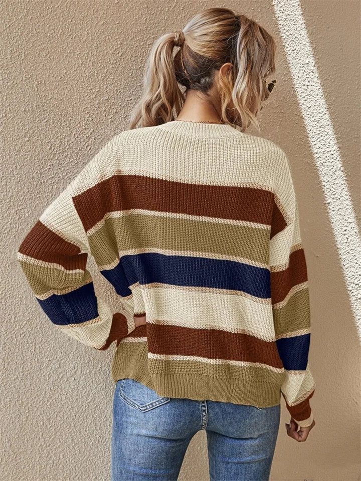 Noa's Gestreepte Crew Neck Trui voor Stijlvolle Reizen