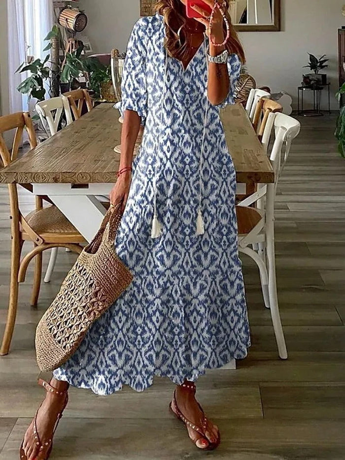 Modieuze Zomerse Midi Jurk met Licht Ontwerp