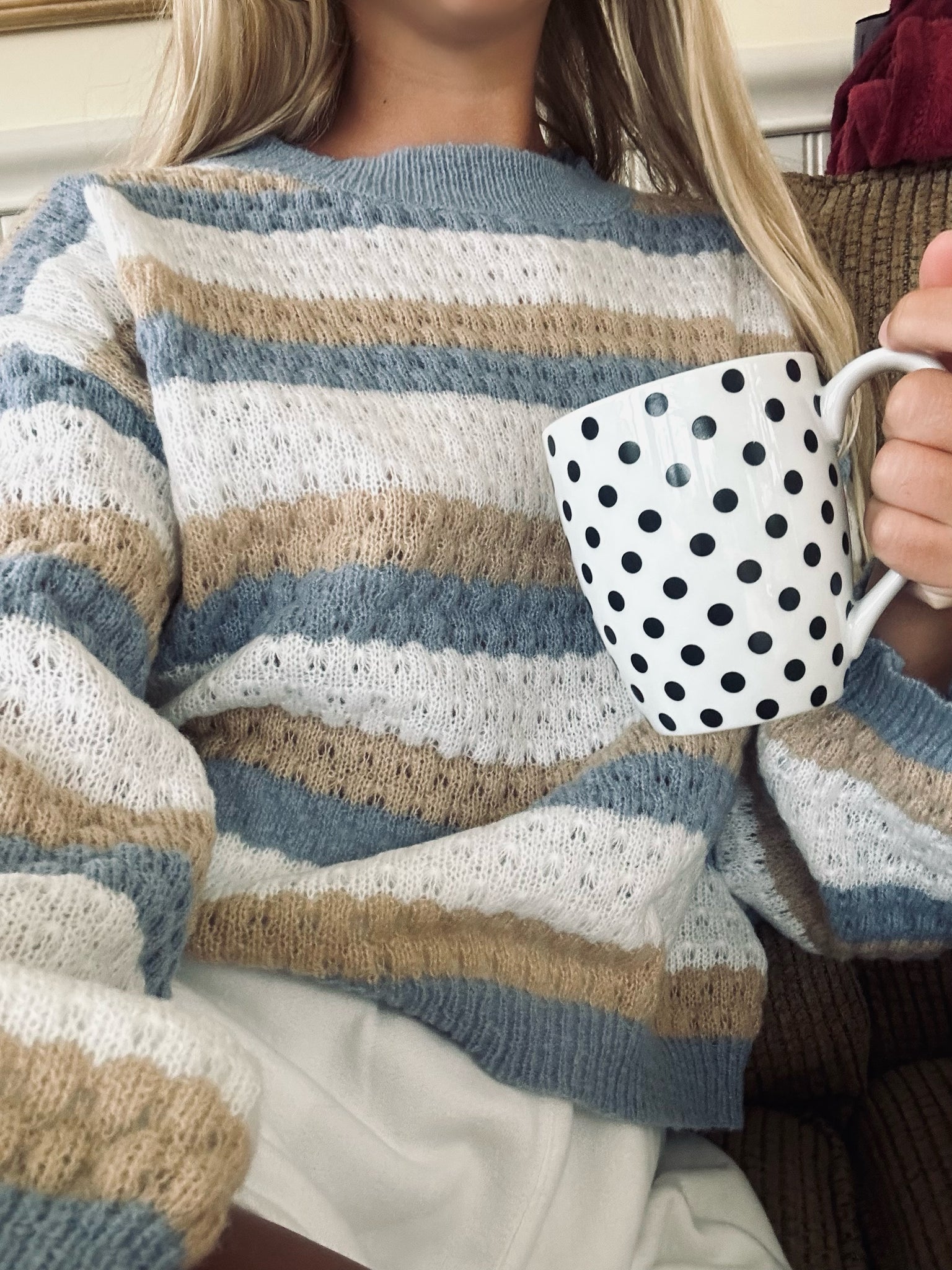 Comfortabele Oversized Damestrui met Strepen voor Dagelijks Gebruik