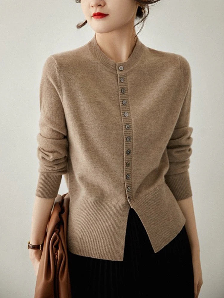 Camila - Koffiebruin vest met knopen