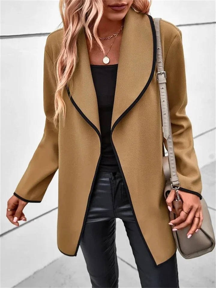 Dames Lange Jas voor Herfst en Winter met vrijetijds Stijl