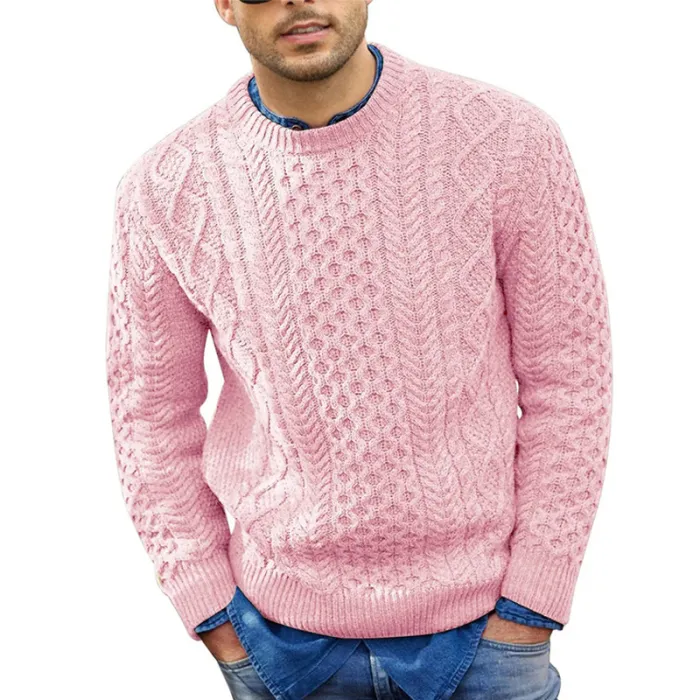 Vintage Heren Trui Met Ronde Hals – Casual en Comfortabel