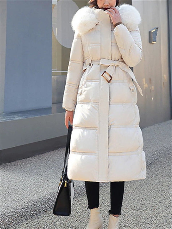 Dames winterjas lang model met stijlvolle en comfortabele uitstraling