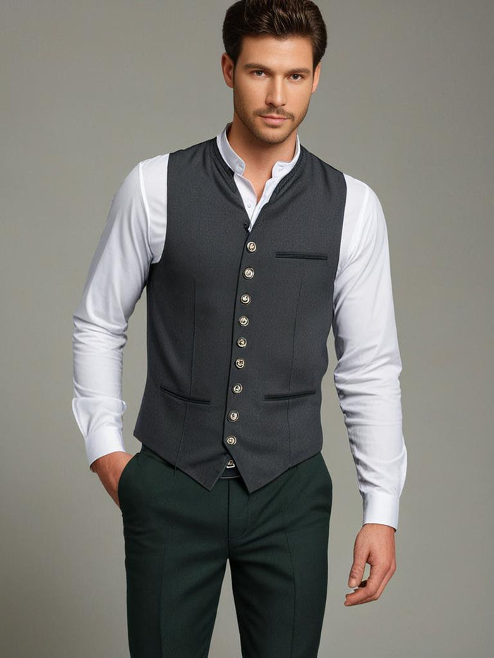 Traditionele herenvest met elegante afwerking voor formele en feestelijke gelegenheden