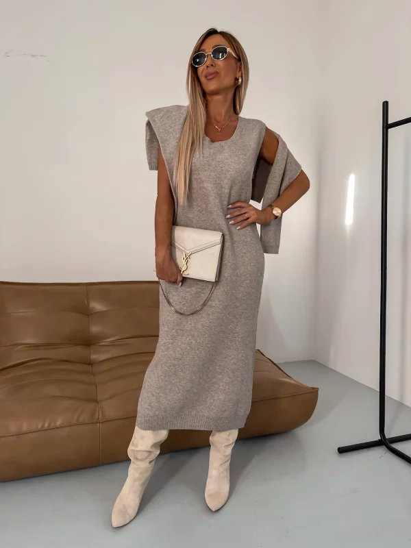 Set van midi-jurk en coltrui