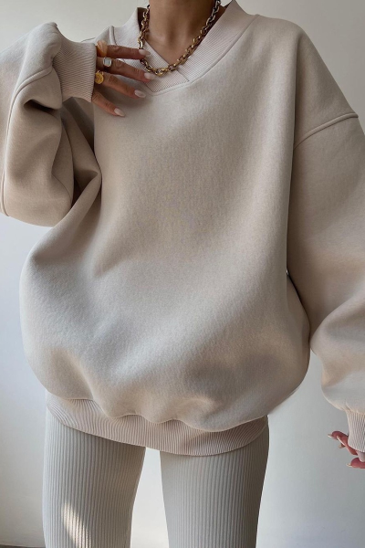 Pull décontracté original en forme de V