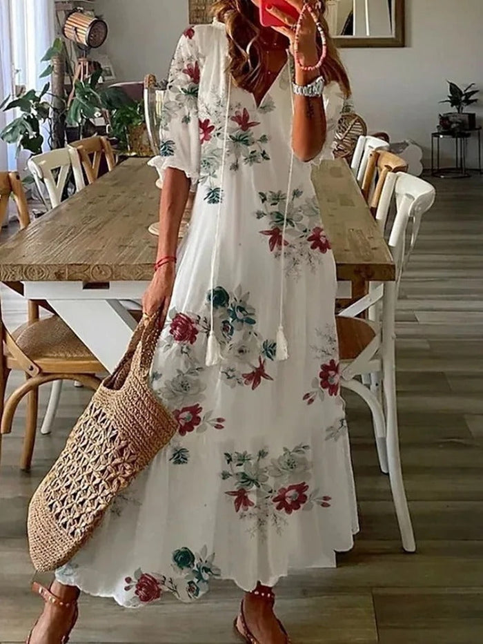 Modieuze Zomerse Midi Jurk met Licht Ontwerp