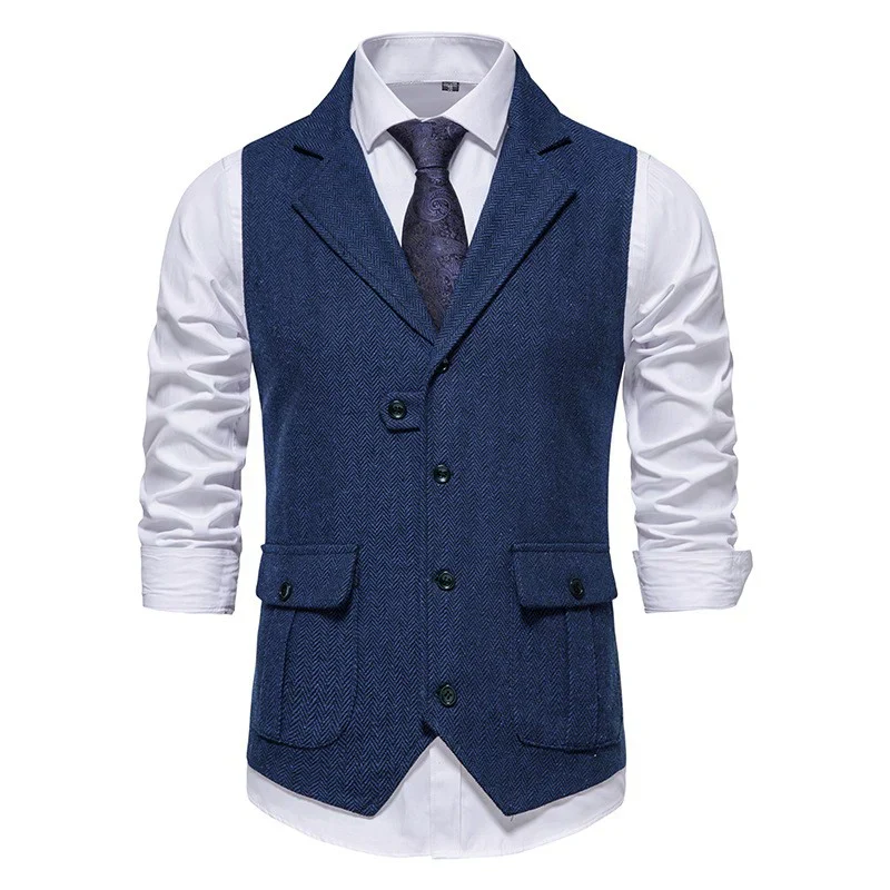 Klassieke Herenvest met Elegante Look en Vrije Kraag – Voor Harmonieuze Stijlcombinaties
