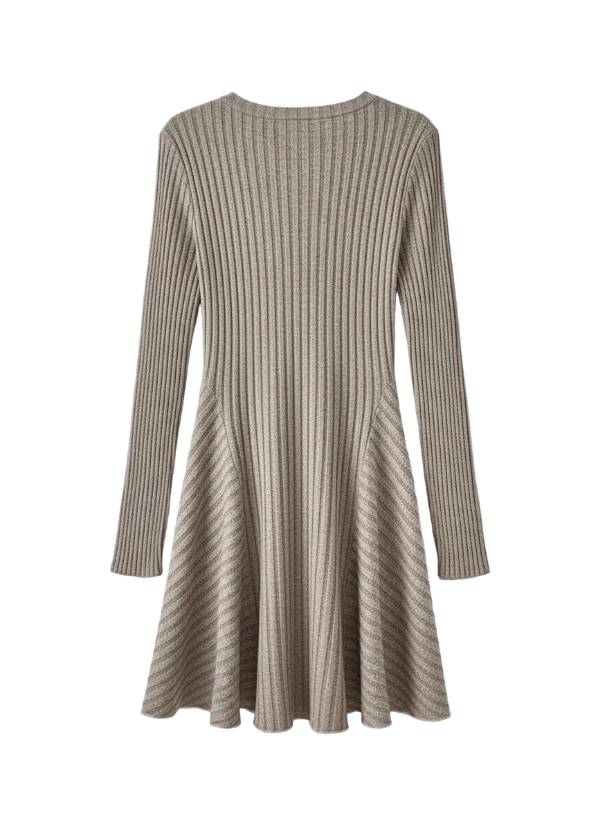 V-hals jurk met wijde rok voor dames