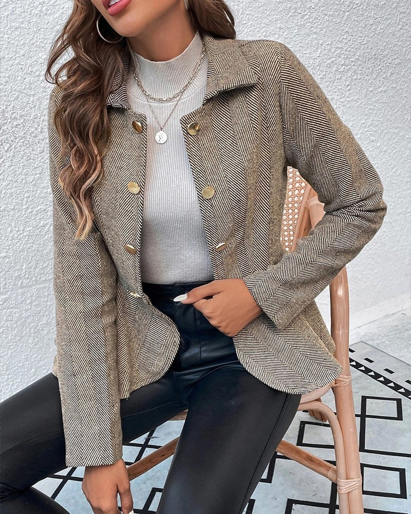 Slim Fit Blazer met Knopen en Ruches Zoom voor Dames