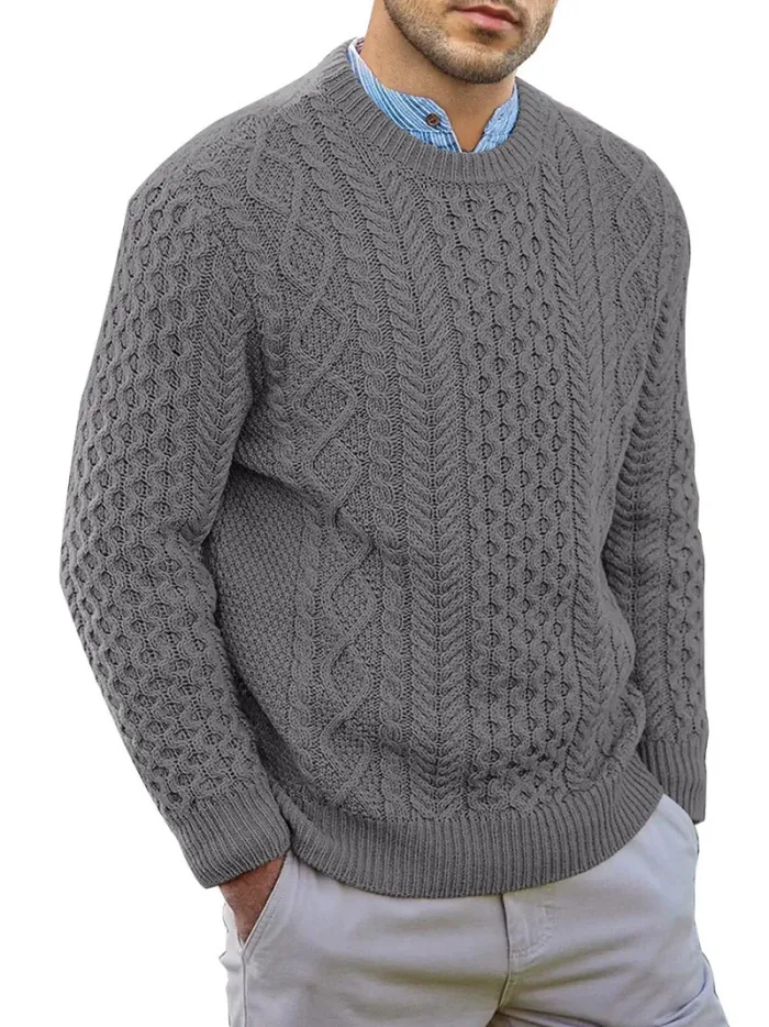 Vintage Heren Trui Met Ronde Hals – Casual en Comfortabel