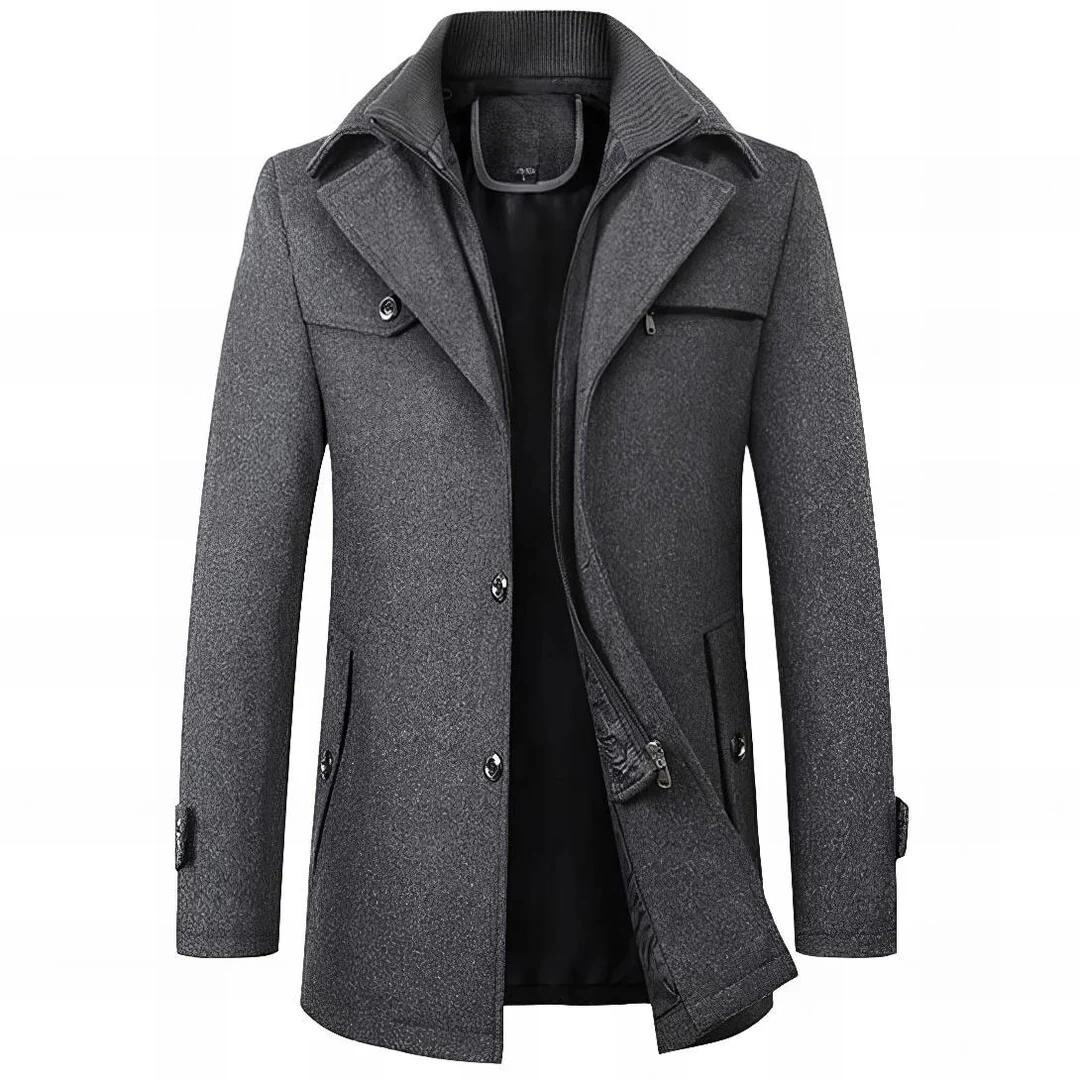 Modieuze Herenjas met Opstaande Kraag voor Dagelijkse Looks