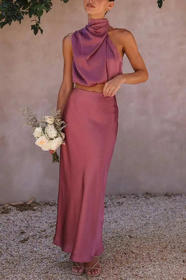 Trendy combinatie van top en maxi-rok