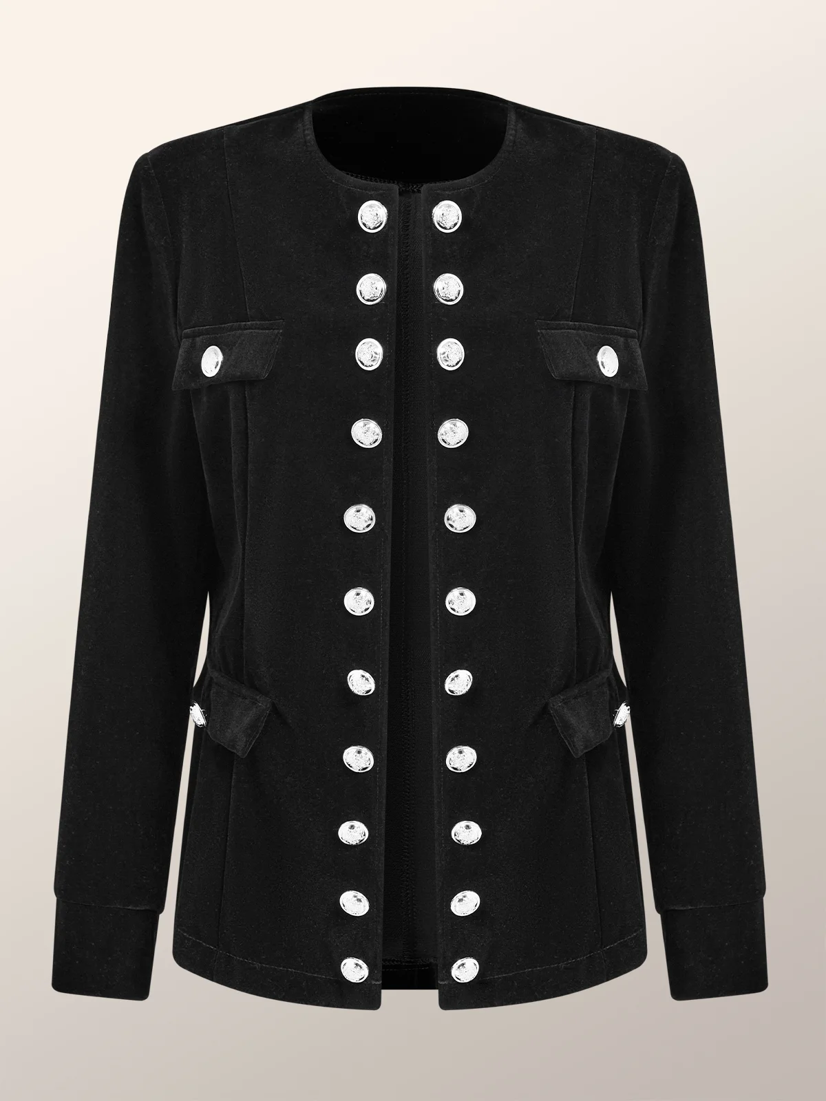 Stijlvolle blazer met knoopsluiting en ronde hals voor alledaagse kijkt