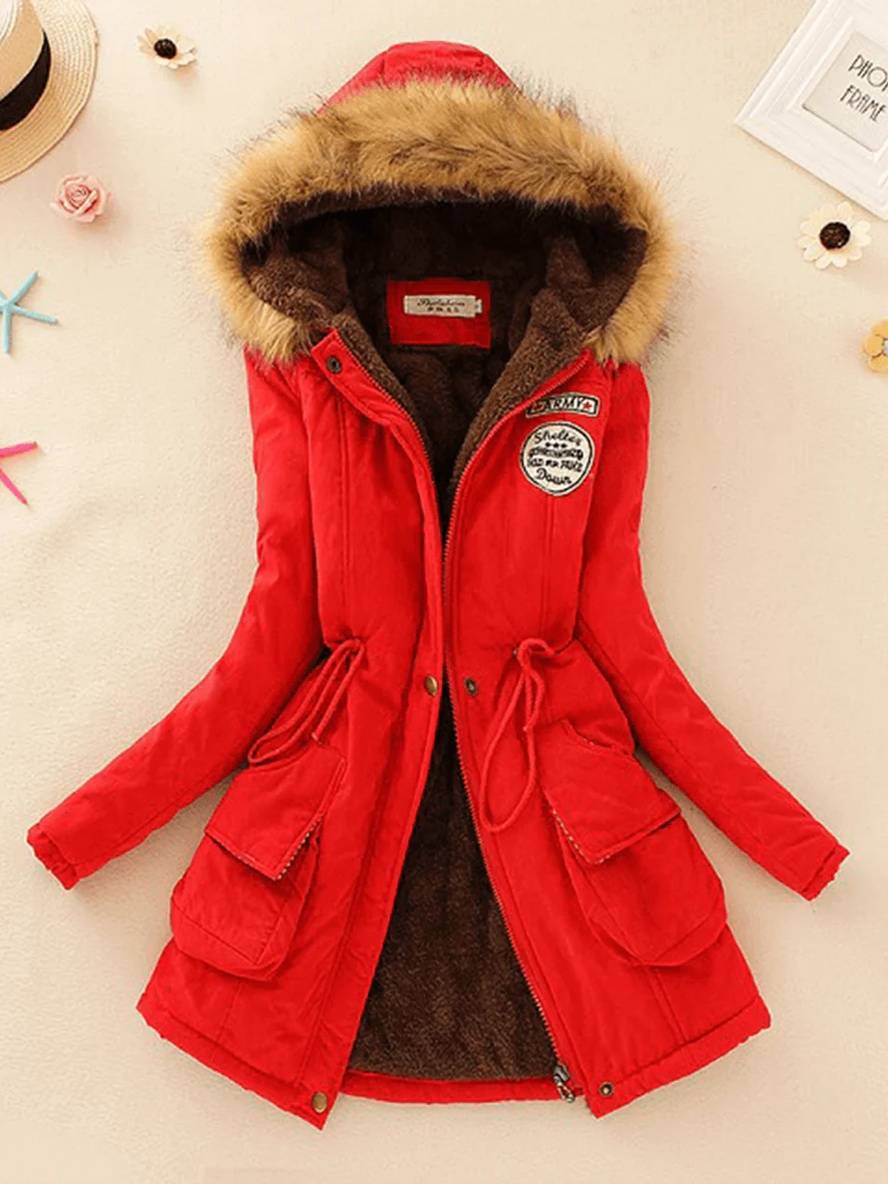 Stijlvolle dames parka in mid-lengte met rits