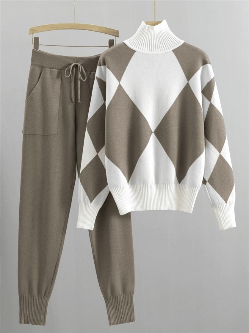 Stijlvolle dames set met trui en broek voor het winterseizoen