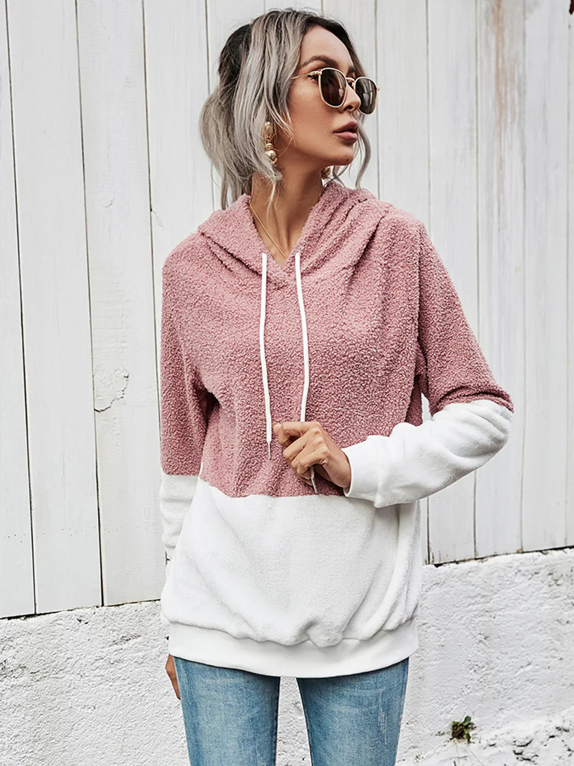 hippe Hoodie met Contrasterende Koord en Lange Mouwen