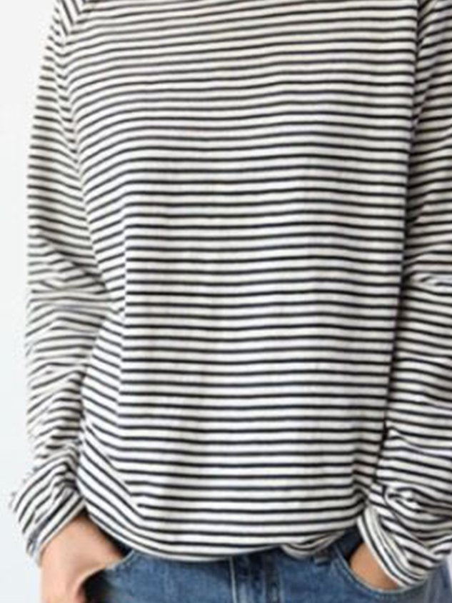 Rosenda - Zwart-wit shirt met lange mouwen