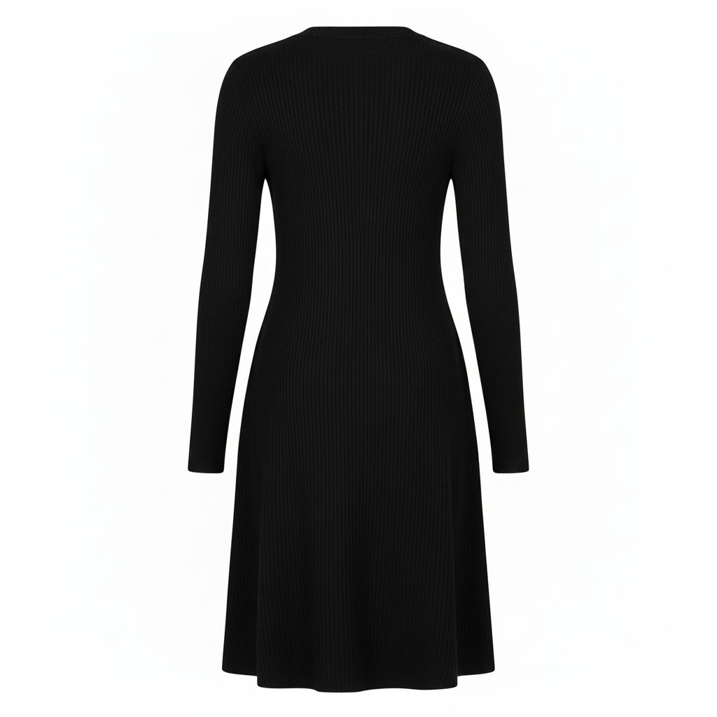 Jurk met V-hals en knoopsluiting voor dames