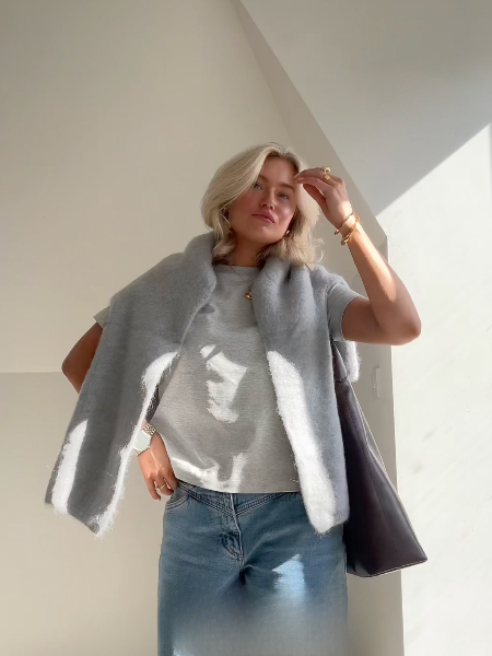Casual damestrui met ronde hals voor een moderne look