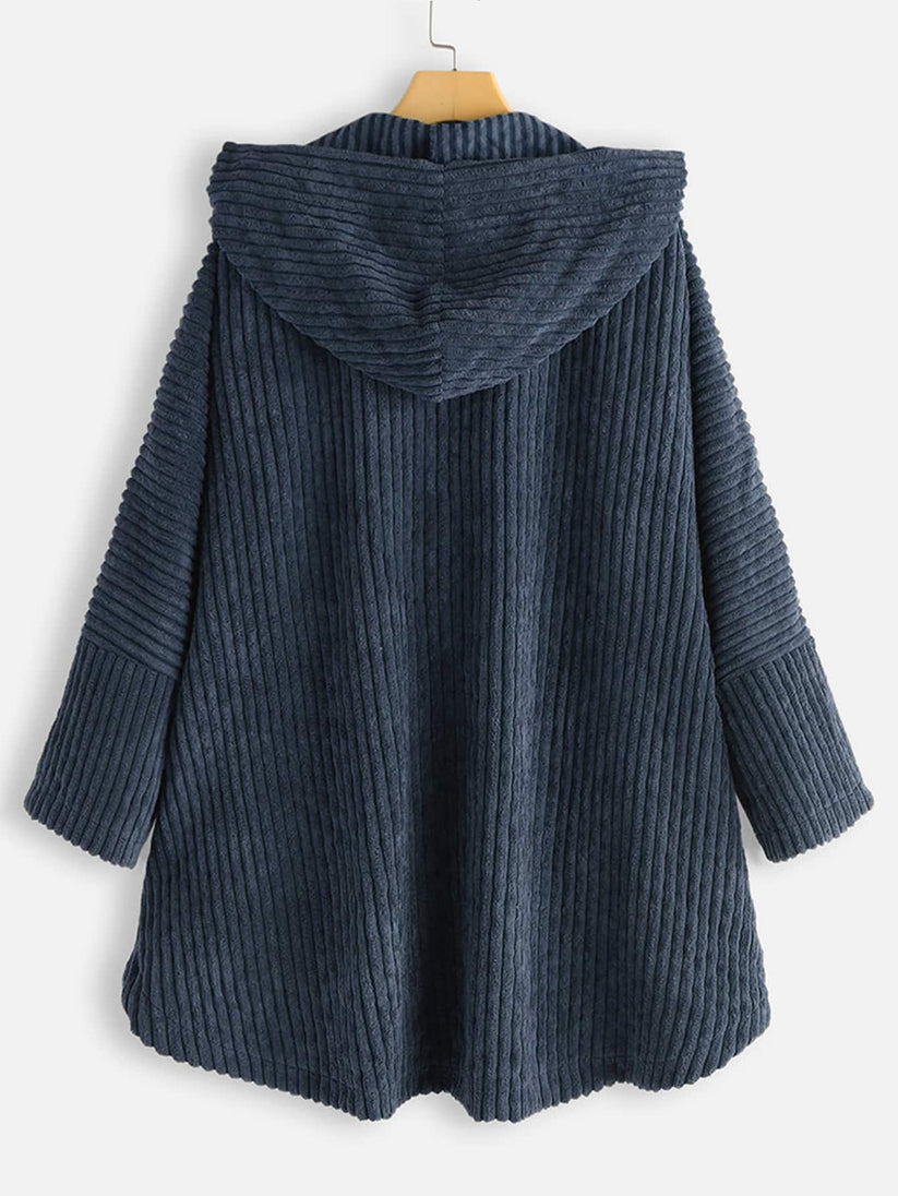 Plus Size Hoodie Jas voor Vrouwen met Hoge Lage Zoom