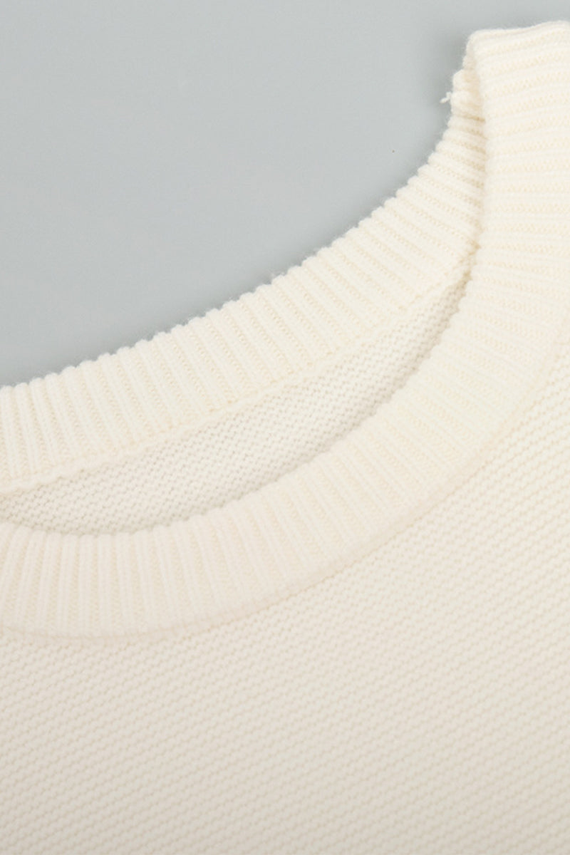 Stijlvolle oversized trui met ronde hals in een basiskleur