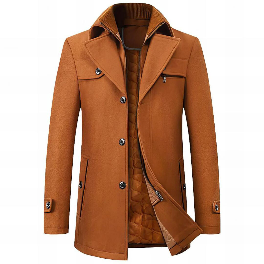 Modieuze Herenjas met Opstaande Kraag voor Dagelijkse Looks