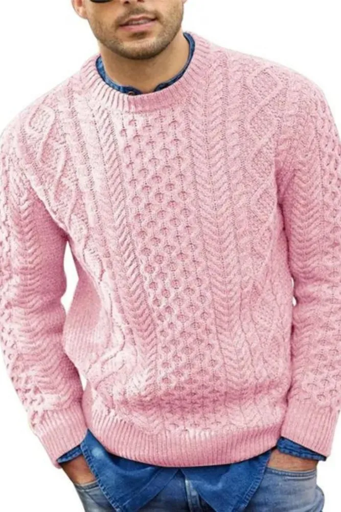 Vintage Heren Trui Met Ronde Hals – Casual en Comfortabel