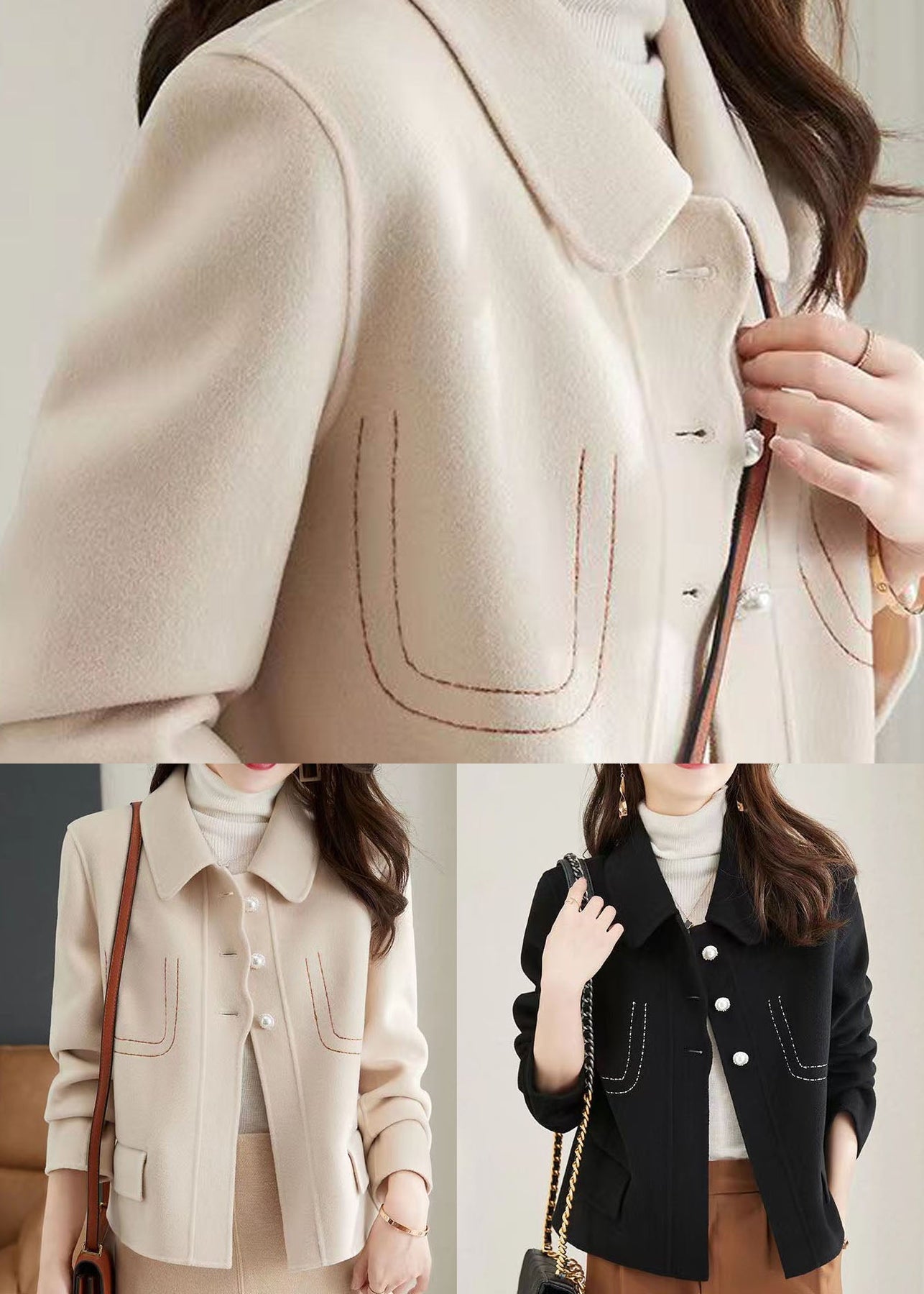 Een stijlvolle herfsttrenchcoat met een expressief ontwerp en een aantrekkelijke kraag.