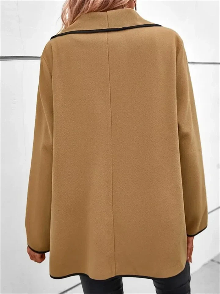Dames Lange Jas voor Herfst en Winter met vrijetijds Stijl
