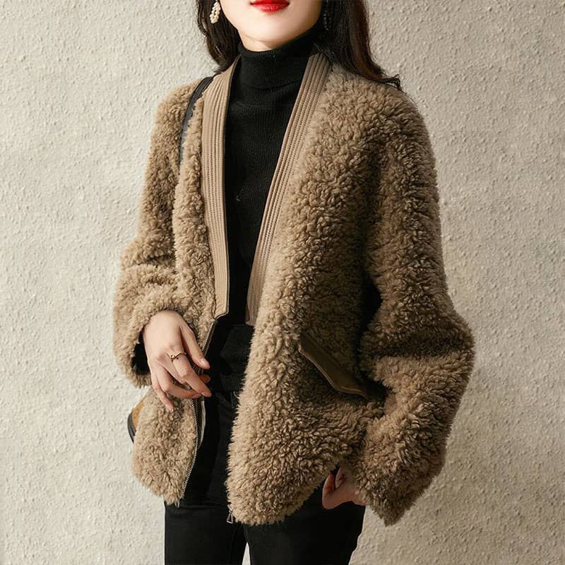 Dames Stijlvolle Korte Jas voor Warme Winterdagen