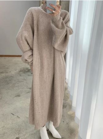 Warme jurk met een comfortabele losse pasvorm