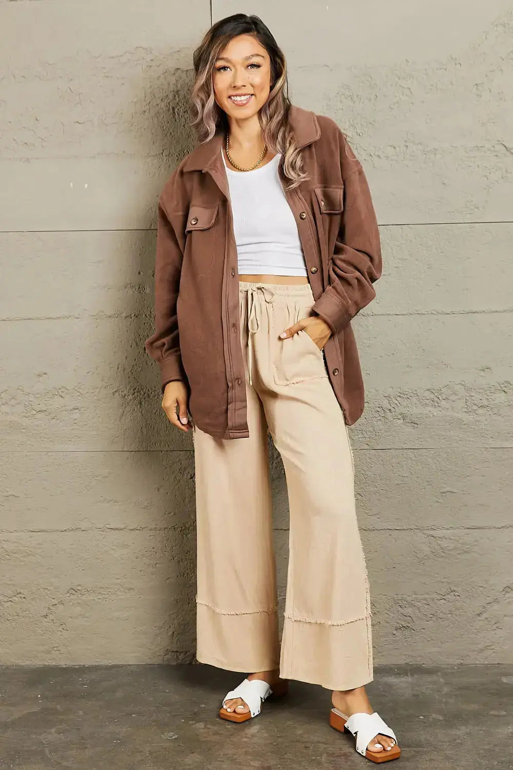 Comfortabele Dames Shacket met Knoopsluiting