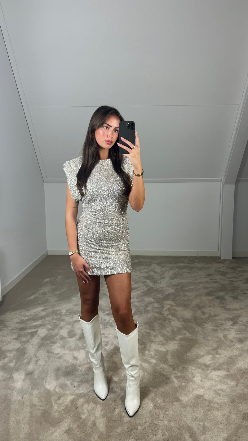 Glamoureuze Backless Mini Jurk – Sprankelende Party Outfit