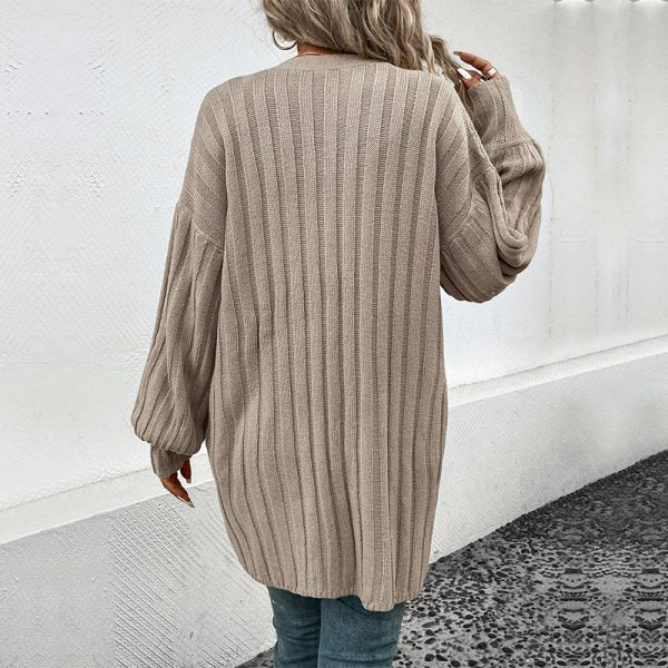 Chique Damesvest met Lange Mouwen – Effortloze Stijl in Effen Kleuren