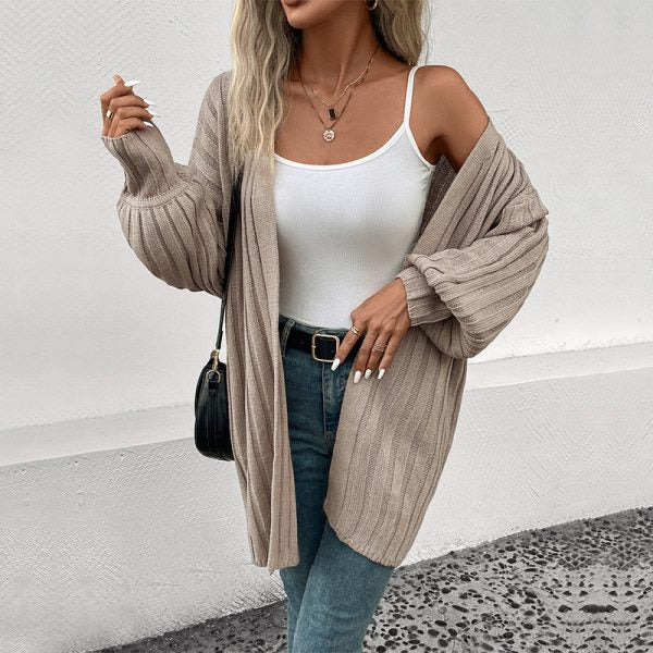 Chique Damesvest met Lange Mouwen – Effortloze Stijl in Effen Kleuren