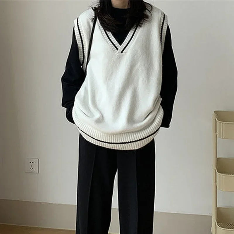 Trendy en moderne oversized mouwloze damesvest