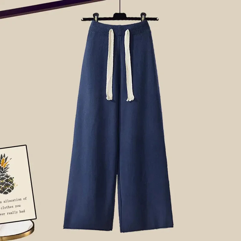 Comfortabele tweedelige set voor dames met trui en wijde broek voor de winter