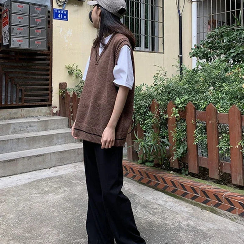 Trendy en moderne oversized mouwloze damesvest
