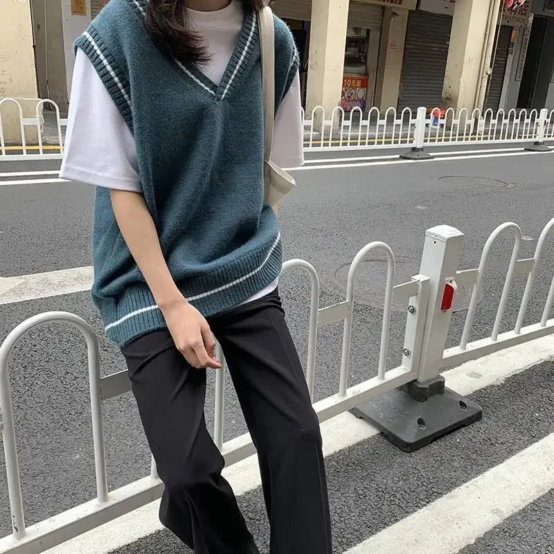 Trendy en moderne oversized mouwloze damesvest
