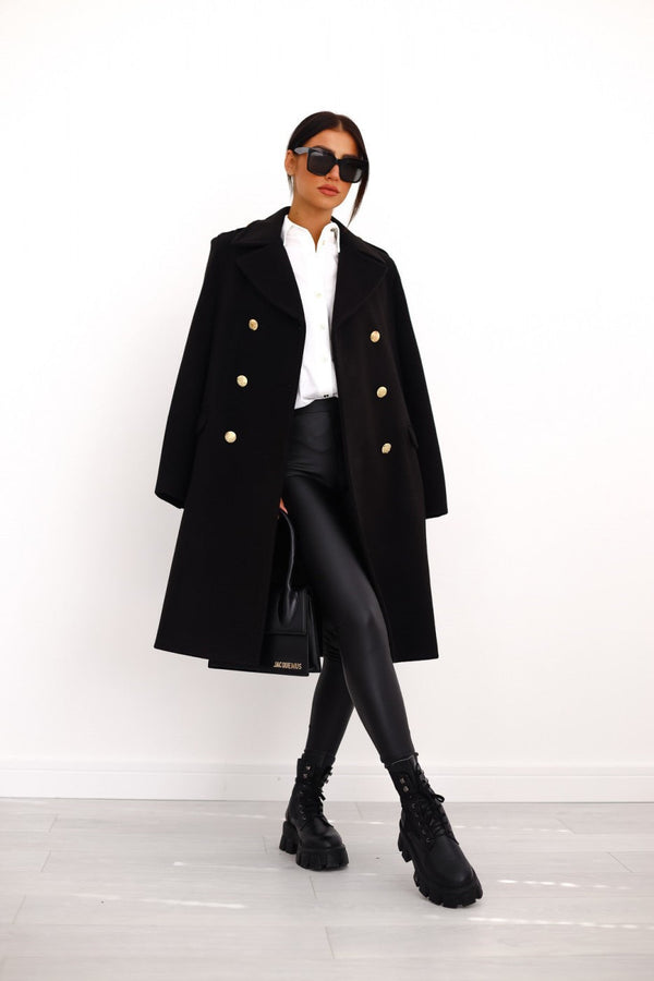Casual damesjas met dubbel knoopsluiting en moderne knoopdetails