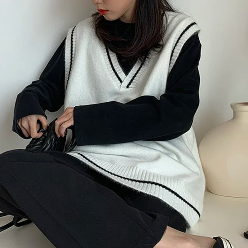 Trendy en moderne oversized mouwloze damesvest